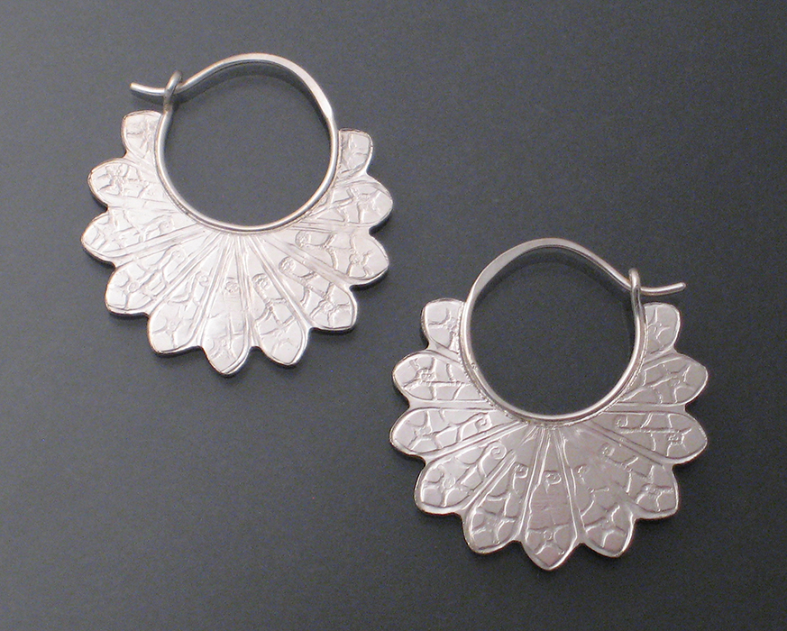 Embossed Fan Hoops
