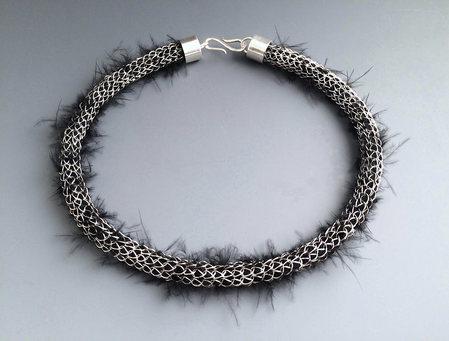 Midnight Collar with Feathers